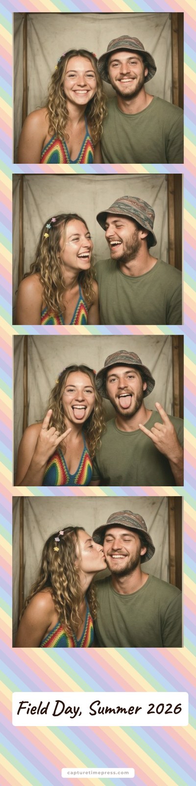 XL 8x32 festival photo strip with four colour photobooth photos